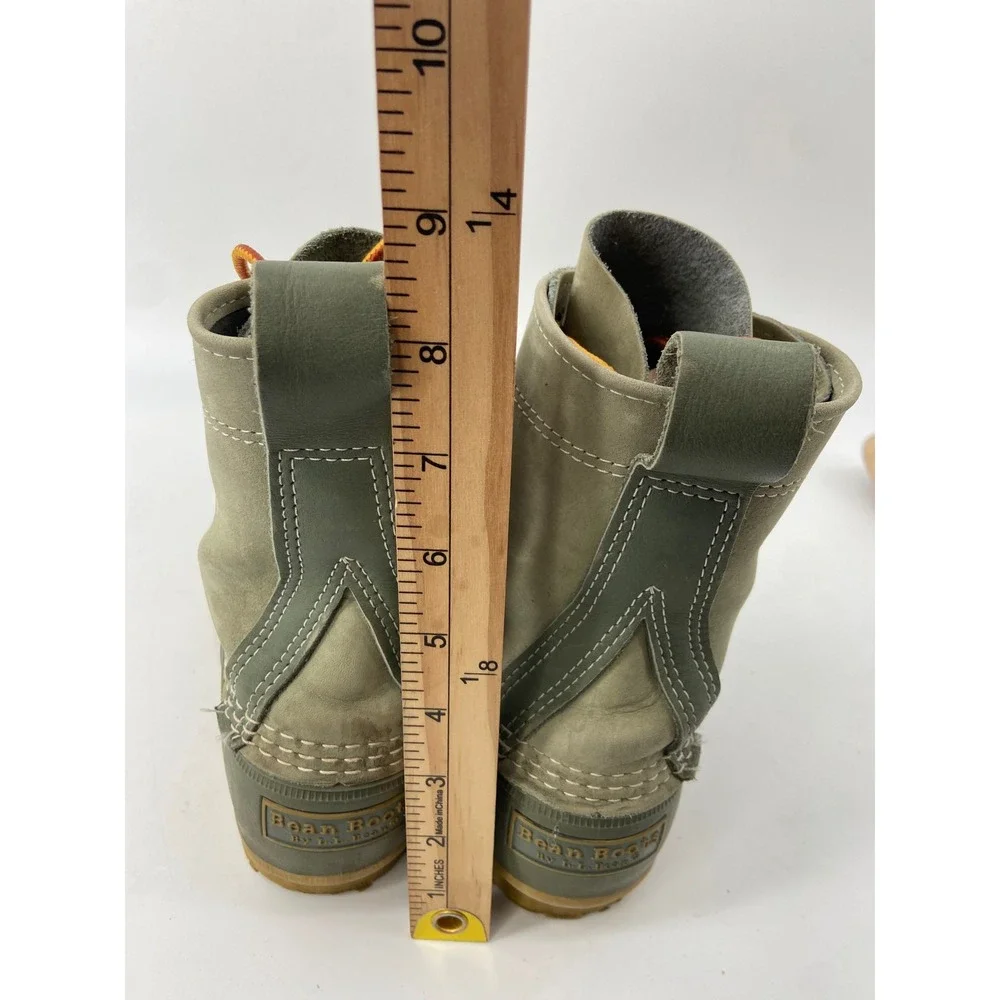 LL Bean Boots Womens 7 Green Nubuck Duck Waterproof Maine Hiking Outdoor